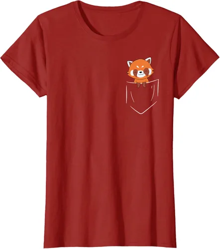 Vista 66 de Funny Red Panda In Pocket - Camiseta con bolsillo, Negro, S