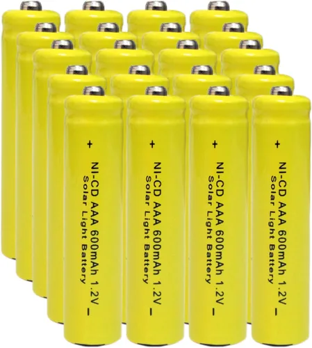 Vista 2 de NiCd AAA 1.2V 600mAh Triple A baterías recargables para luz solar lámpara solar luz jardín (8 PCS)