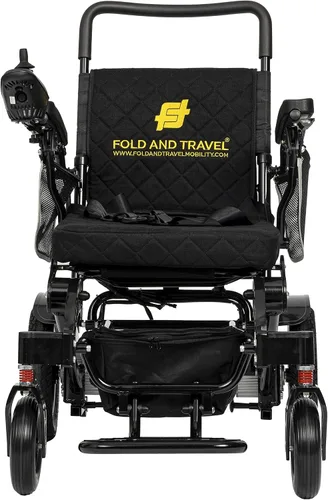 Vista 2 de Silla de ruedas eléctrica plegable ligera Silla de ruedas resistente de alta potencia (negro)
