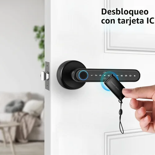 Vista 8 de CATCHFACE Cerradura inteligente de huellas dactilares, habilitada para WiFi, cerradura de puerta biométrica con aplicación gratuita, comparte Ekey