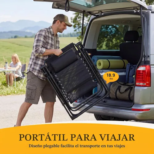 Vista 6 de NEWBULIG Silla de gravedad cero, reclinable plegable para patio con Oscuro