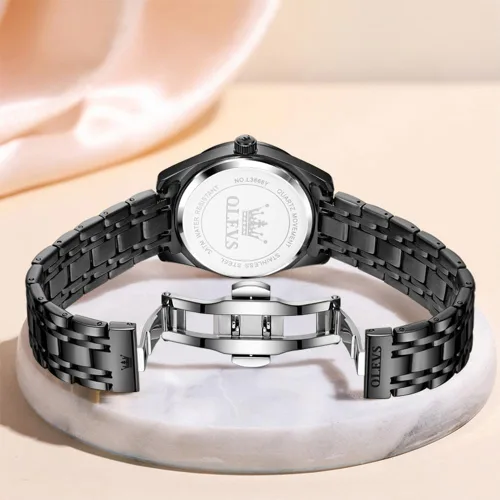 Vista 9 de OLEVS Reloj de pulsera de cuarzo para mujer, de acero inoxidable, impermeable, luminoso, fecha, fácil de leer, para mujer