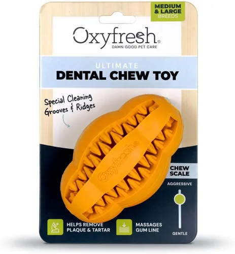 Vista 11 de Oxyfresh Juguete dental masticable para perros, el mejor juguete de limpieza de dientes de perro, un simple juguete de mordida y cepillo que ayuda a