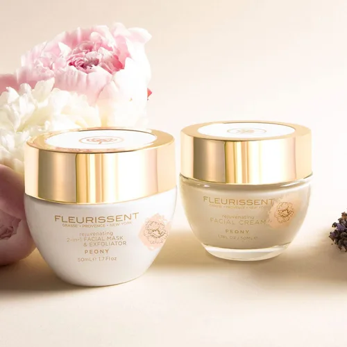 Vista 5 de Fleurissent Enchanted Elixir – Máscara facial de peonía 2 en 1 y exfoliante – Fusión floral revitalizante, 99% natural y certificado orgánico