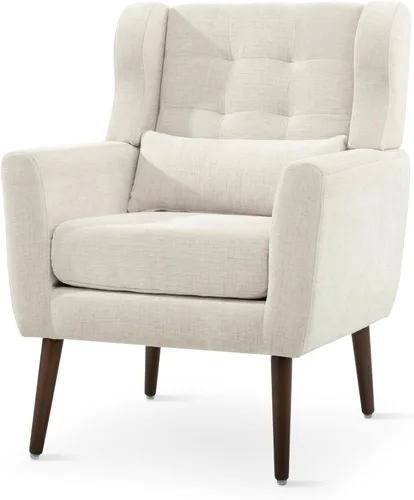 Vista 9 de cinkehome Sillas decorativas con brazos para sala de estar, sillón moderno tapizado en chenilla, cómoda silla de salón acolchada y suave