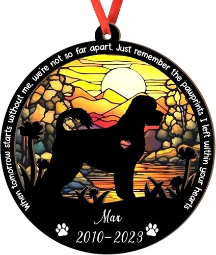 Vista 97 de Adorno personalizado para atrapasoles de sabueso afgano, adorno de Navidad de sabueso afgano – Regalo para perro amante, sabueso afgano