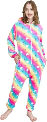 Vista 2 de Pijama unisex de una pieza de unicornio para adultos, disfraz de Halloween