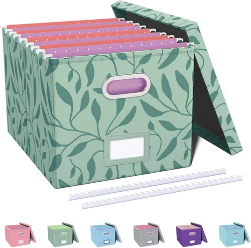 Vista 54 de Oterri Organizador de Archivos, Caja de Archivos, Gabinete de Archivos para Almacenamiento de Carpetas de Archivos Tamaño Carta, Organizador
