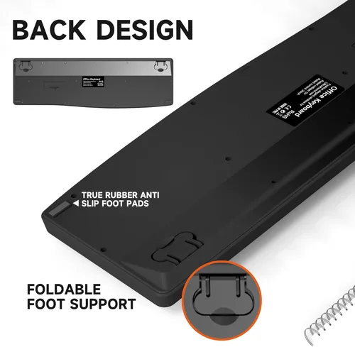 Vista 6 de UMILA - Combo de teclado y mouse inalámbricos de tamaño completo 2.4G, juego de mouse ergonómico UMILA, teclado USB inalámbrico ajustable de 3 DPI