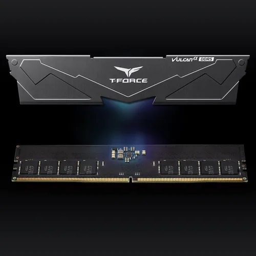 Vista 6 de TEAMGROUP T-Force Vulcan Alpha DDR5 Ram 32 GB Kit (2 x 16 GB) 5600 MHz (PC5-44800) CL40 Módulo de memoria de escritorio Ram (negro) Memoria