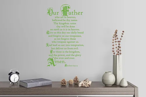 Vista 12 de 38"x24" Lord's Prayer Our Father Who Art in Heaven Give Us This Day Our Daily Bread Amen Mateo 6:9-13 - Adhesivo decorativo para pared