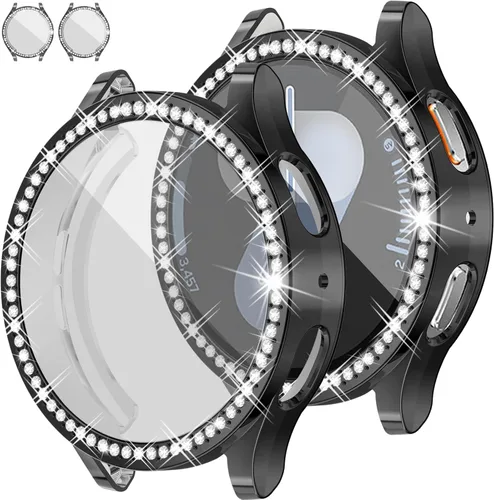 Vista 16 de RICHONE Compatible con Samsung Galaxy Watch 5 y Watch 4 y FE 40 mm Protector de pantalla Estuches de strass, Accesorios de cubiertas protectoras
