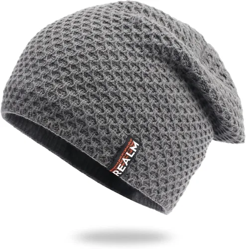 Vista 2 de Napoo Gorro de punto cálido con forro grueso para hombre, gorro de invierno unisex, gorro de confinamiento cálido y frío