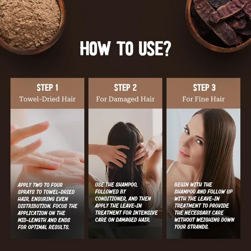 Vista 3 de Acondicionador sin enjuague para mujeres y hombres, tratamiento de reparación ayurvédico para cabello seco dañado, acondicionador profundo, spray