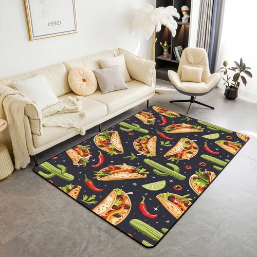 Vista 16 de Erosebridal Cowboys - Alfombra antideslizante de 3 x 5 pies, alfombra de caballos occidentales, tapete decorativo para interiores, montañas