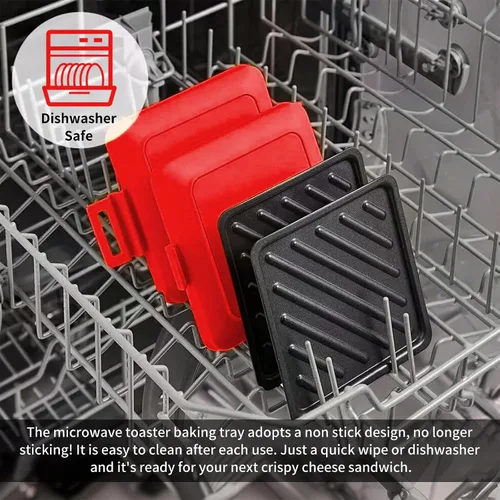 Vista 6 de Sandwich Toastie para microondas, sandwichero, panini, tostadora de microondas, sin electricidad, fácil de limpiar y almacenar, apta