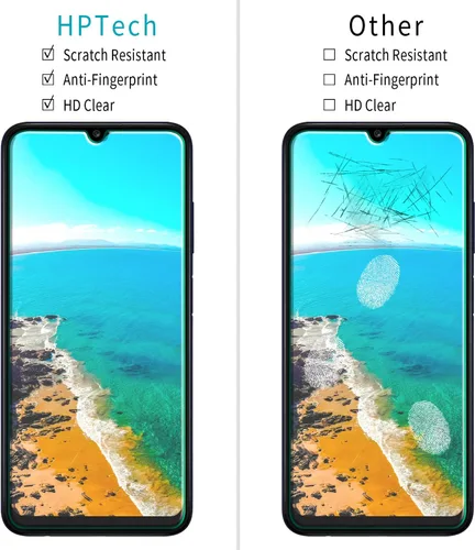 Vista 2 de [Paquete de 2] Protector de pantalla diseñado para Samsung Galaxy A03s / Galaxy A03 vidrio templado, antiarañazos, sin burbujas, compatible