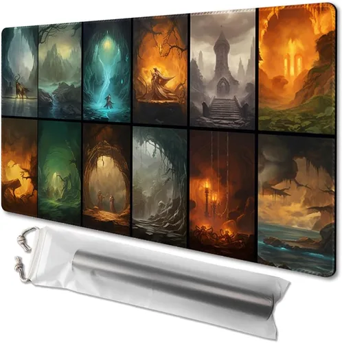 Vista 29 de MTG - Tapete de juego tamaño 24 x 14 pulgadas, bolsas de almacenamiento antideslizantes, ideal para entusiastas de los juegos de cartas, tapete