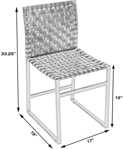 Vista 3 de Beaumont Lane Silla auxiliar contemporánea de cuero tejido de 25" en blanco