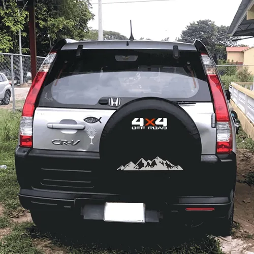Vista 3 de Cubierta para neumático de repuesto para Suzuki, Land Rover Freelander, Honda CR-V CRV, cubierta de rueda de repuesto, protector de cubierta