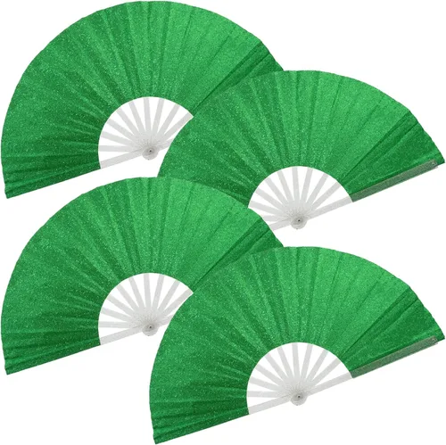 Vista 33 de Ventilador plegable de mano grande, botas en el suelo, abanicos decorativos plegables de manivela para bailes, fiestas, bodas, festivales de música