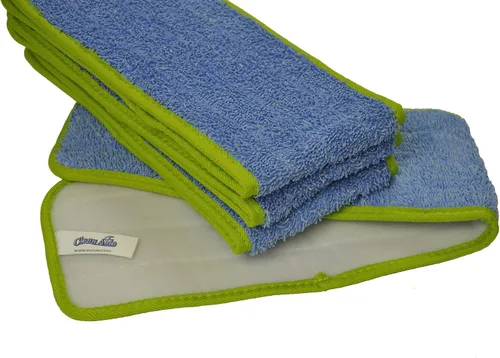 Vista 2 de CleanAide Recambios de almohadilla húmeda de microfibra súper absorbente con gancho y bucle en la parte trasera para uso doméstico y comercial