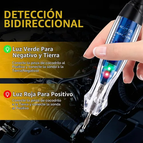 Vista 3 de Kit de Sonda de Luz de Prueba, Probador de Circuito Automotriz LED Digital de 3-72V DC con Voltímetro, Kit de Prueba de Sonda Eléctrica de 18 Piezas