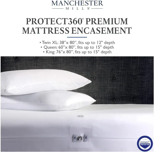 Vista 7 de Protect360 Premium - Funda y protector de colchón – Matrimonial, protección del producto Microban, poliéster de punto, impermeable, prevención