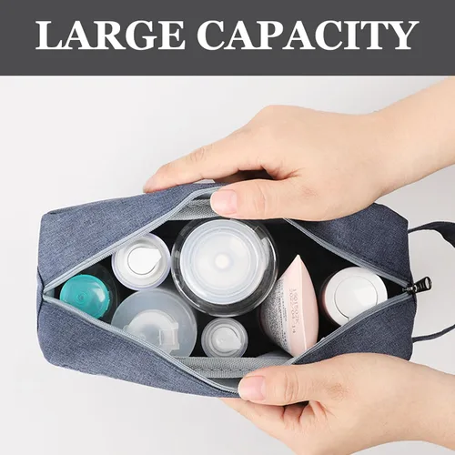 Vista 7 de Neceser de cuero personalizado para hombres, bolsa de aseo de viaje grabada personalizada, regalo de nombre y logotipo personalizado para padre