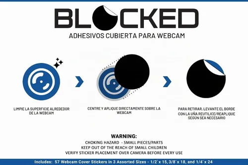 Vista 7 de Calcomanías de vinilo originales para cámara web Cubiertas de privacidad reutilizables y apilables para todos los dispositivos con cámara 3