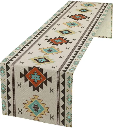 Vista 15 de Camino de mesa con estampado de vaca, camino de mesa estilo occidental con estampado de cuero de vaca en blanco y negro, decoración de mesa