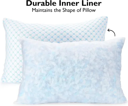 Vista 3 de Greaton, Almohada para dormir de espuma viscoelástica de gel, alivio de presión para cuello y hombros, altura ajustable, funda transpirable