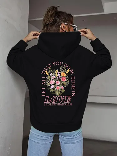 Vista 4 de BANGELY Sudadera Fe Sobre el Miedo para Mujeres, Sudadera Cristiana con Gráfico, Dichos Religiosos Cristianos, Jersey de Biblia, Tops de Pullover