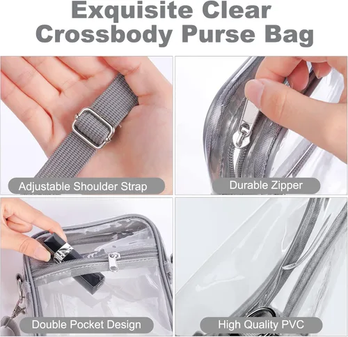 Vista 14 de Clear Crossbody Bag, Stadium Approved Clear Purse Bag With Adjustable Shoulder Strap, Messenger Bags