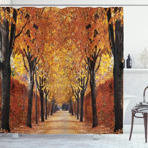 Vista 10 de Ambesonne Cortina de ducha retro, diseño clásico de rayas verticales, imagen, imagen antigua, obra de arte, juego de decoración de baño de tela