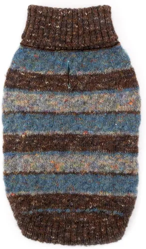 Vista 6 de The Worthy Dog Suéter de cuello alto de punto grueso, ropa cálida de invierno para perro, trajes de abrigo para mascotas para clima frío - XXS, gris