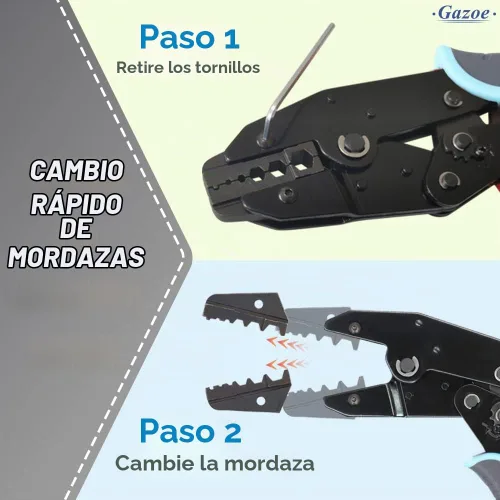 Vista 5 de Juego de herramientas de crimpado de trinquete coaxial para conector coaxial RF de cable RG con 5 mandíbulas intercambiables