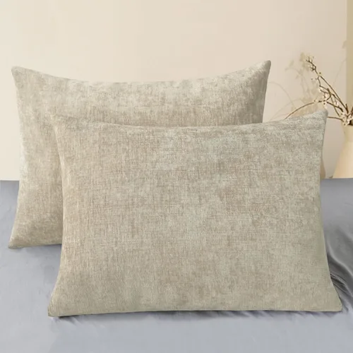 Vista 95 de CaliTime - Paquete de 2 fundas de almohada acogedoras para sofá, decoración del hogar, felpilla suave teñida sólida, 16 x 16 pulgadas, marrón Marrón
