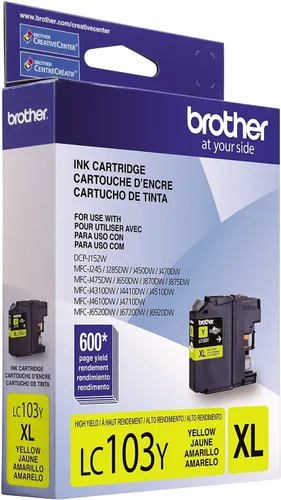 Vista 6 de Brother Impresora LC103Y Cartucho de Tinta de Alto Rendimiento, Amarillo