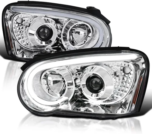 Vista 10 de SPEC-D TUNING - Faros delanteros con proyector mate negro con barra de luz LED, compatible con Subaru Impreza RS/WRX/Outback/STI de 2004-2005, juego