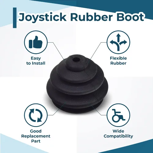 Vista 2 de AlveyTech Joystick Rubber Boot fits PG Drives Controller VSI VR2 GC Remote Plus and Q-Logic - For Electric Power Chair Wheelchair Gaiter Skirt