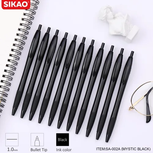 Vista 7 de Bolígrafos A Granel, Paquete de 60 Bolígrafos de Punta Esférica Negros con Agarre Slimster, Tinta Negra 1.0mm Punta Media Escritura Suave