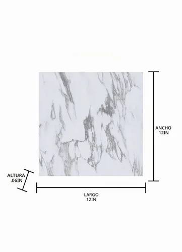 Vista 10 de FloorPops FP3329 Azulejos de Suelo Opaline Peel Stick, Blanco y Blanco Roto