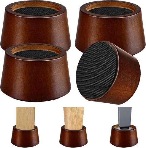 Vista 8 de Bloques de Madera para Elevar la Cama - Extensoes de Altura para Muebles de 1 Pulgada en Círculo para Sofá, Sofá Cama, Escritorio, Silla, Mesa, Base