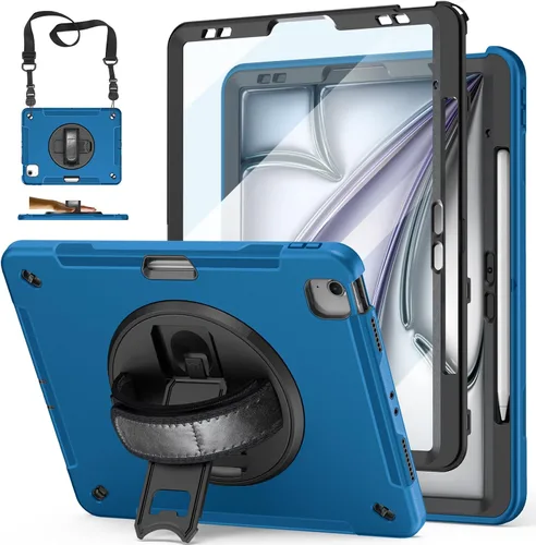 Vista 12 de Funda para iPad Pro de 12.9 2022/2021/2020/2018: Funda para iPad Pro 12.9 6ª/5ª/4ª/3ª generación con protector de pantalla, soporte para lápices