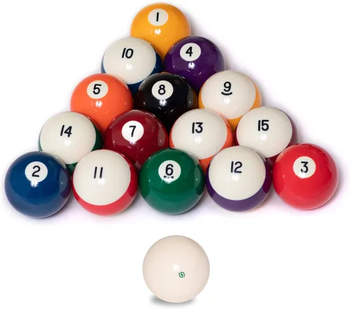 Vista 3 de Aramith Crown - Juego de bolas de billar estándar de 2 1/4 pulgadas con bola magnética para taco con logotipo verde