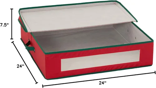 Vista 10 de Household Essentials - Envase de almacenamiento para coronas navideñas de 24 pulgadas, con asas, lados resistentes, mantiene las coronas libres