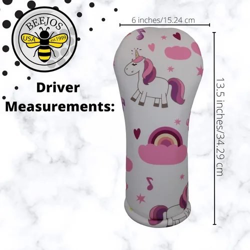 Vista 5 de Unicornios rosados BeeJoss Golf Club Headcover Driver Fairway híbrido vendido por separado Hecho a mano en Estados Unidos