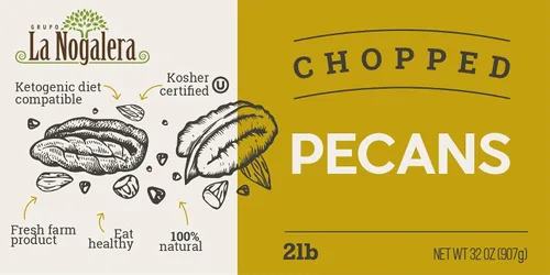 Vista 4 de La Nogalera - 2 libras de nueces picadas sin cáscara. Nueces de pecana crudas, sin cáscara, sin OMG, sin conservantes, sin pasteurizar, certificado