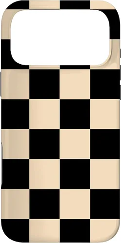 Vista 22 de Funda neutra clásica minimalista con patrón beige a cuadros para iPhone 17